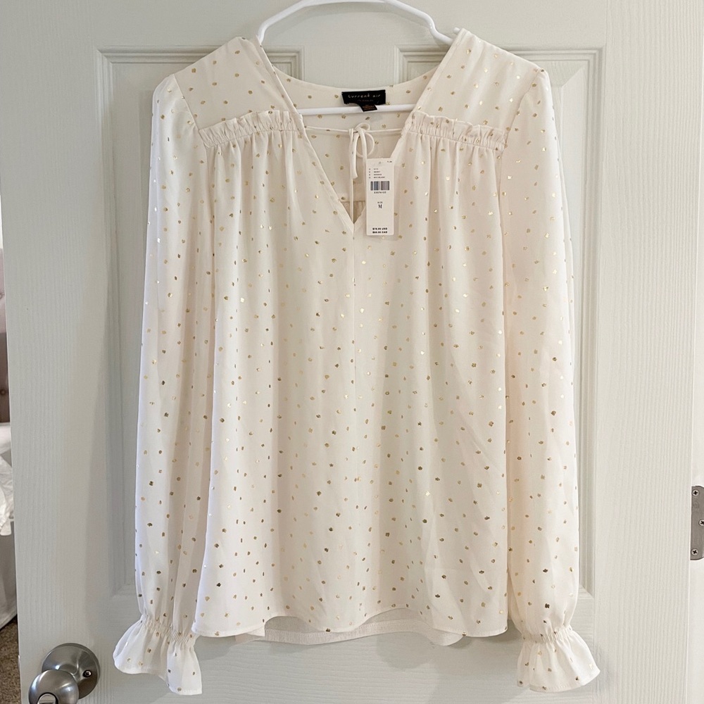 NWT! Anthropologie Gold Speckled Blouse